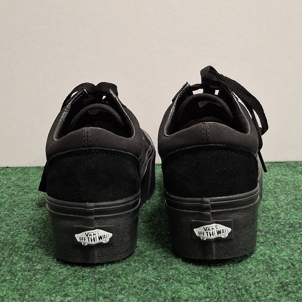 Vans Old Skool Stackform Shoes Womens Size 7.5 Triple Black Suede Casual Comfort - Picture 6 of 10